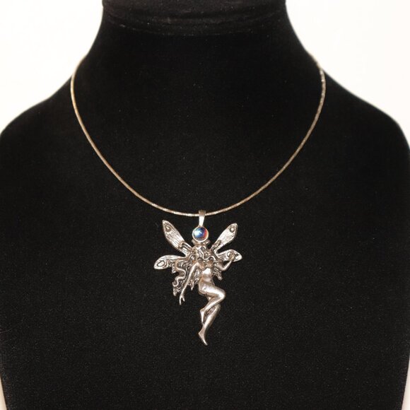 🧚‍♀️ Silver Wire Chain Necklace with Fairy Pendant – 16"  ✨ - Picture 6 of 6